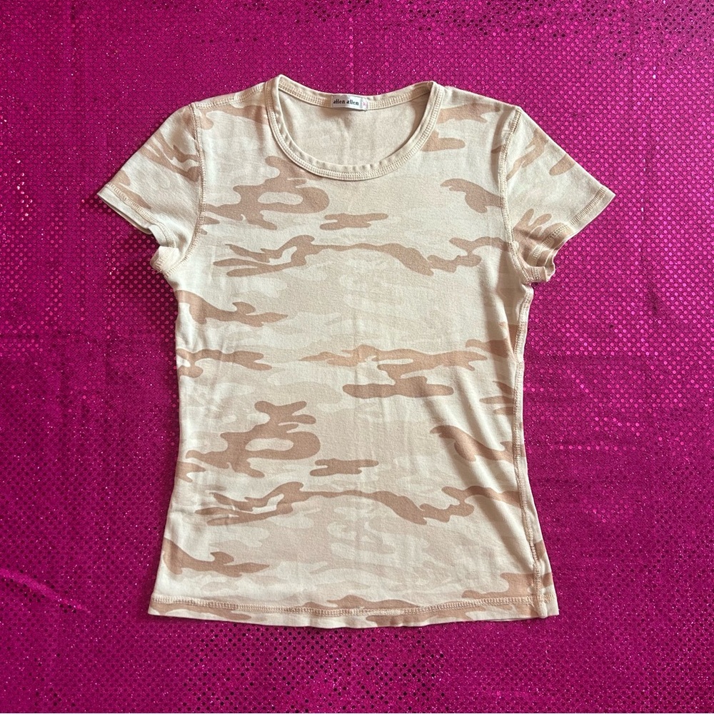 vintage tan and beige camo tshirt